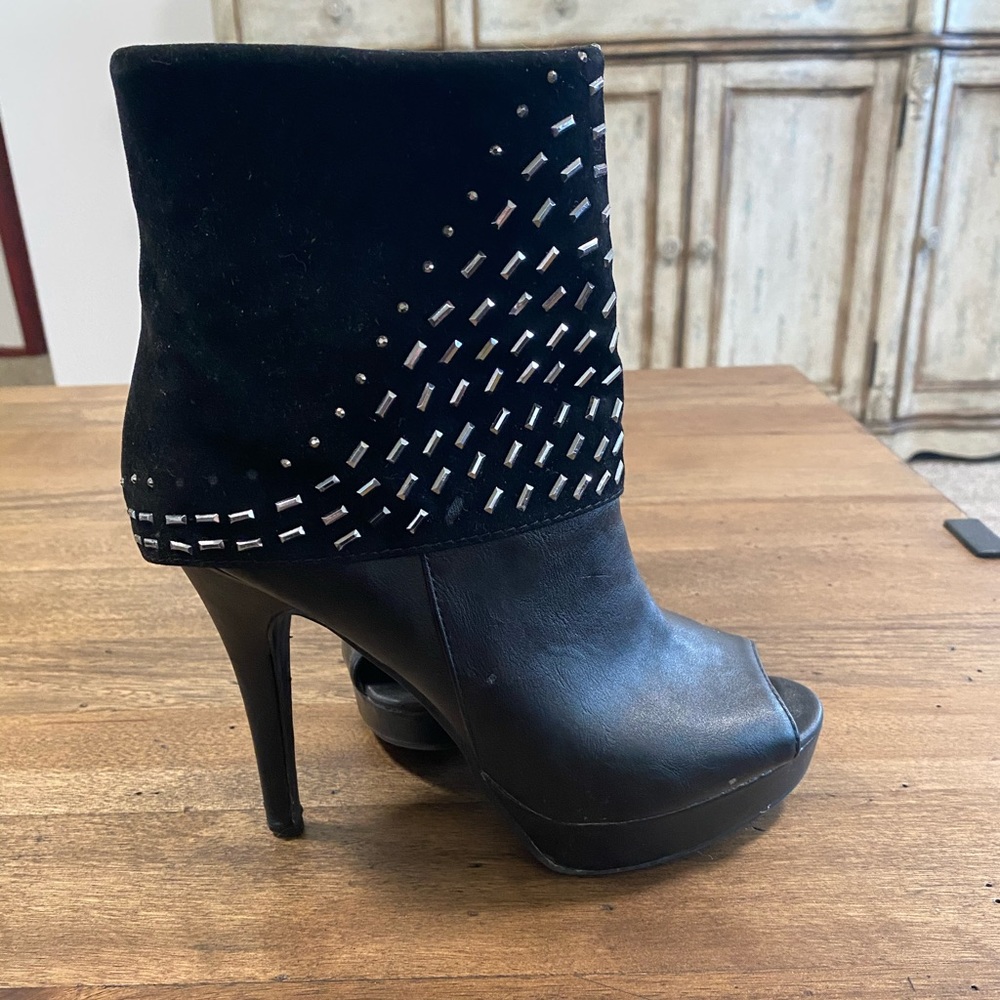 Size 7 Black booties with studs